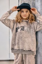 Komplet dresowy MASHMNIE BLUZA I SPODNIE Farbowane szaro-beżowe - obrazek 2