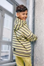 Bluza z kapturem MASHMNIE Żółta w paski - obrazek 3