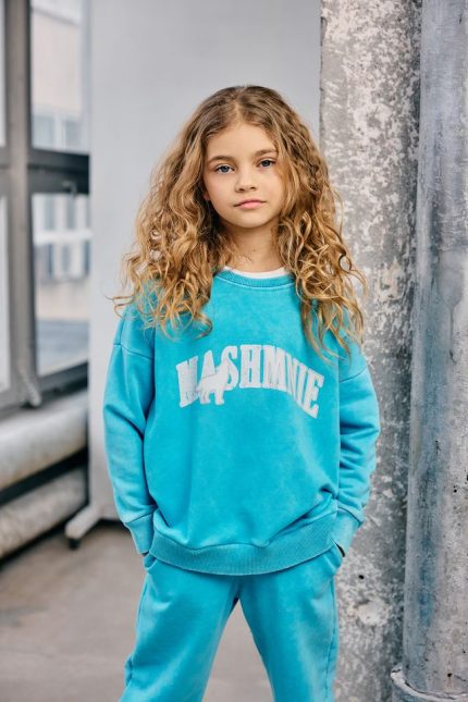 Komplet dresowy MASHMNIE BLUZA I SPODNIE Farbowane turkusowe