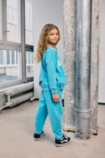 Komplet dresowy MASHMNIE BLUZA I SPODNIE Farbowane turkusowe - obrazek 3
