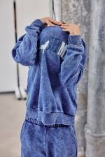 Komplet dresowy MASHMNIE BLUZA I SPODNIE Farbowane Niebieski - obrazek 3