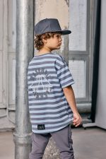 T-SHIRT MASHMNIE Niebieski  W PASKI - obrazek 2