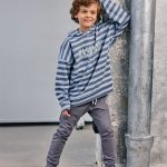 Bluza z kapturem MASHMNIE Niebieska w paski