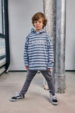 Bluza z kapturem MASHMNIE Niebieska w paski - obrazek 3