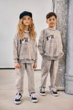 Komplet dresowy MASHMNIE BLUZA I SPODNIE Farbowane szaro-beżowe - obrazek 3