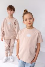T-shirt bawełniany -Beżowy - obrazek 2