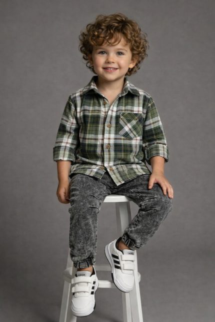 Koszula w kratę Zieloną - MIMI