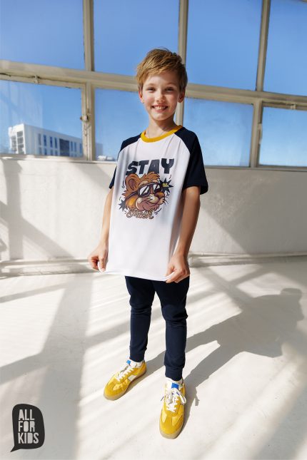 T-shirt bawełniany -STAY FRESH Granatowy