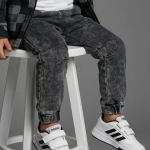 Dekatyzowane Joggersy MIMI- Grafitowe