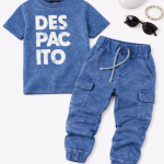 T-shirt dekatyzowany - Niebieski