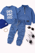 Bluza dekatyzowana- Niebieska - obrazek 4