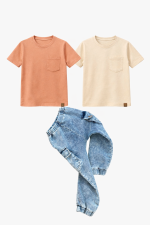 T-shirt z kieszonką BRZOSKWIONIOWY- MIMI - obrazek 3