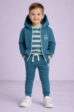 Bluza bawełniana- lazurowa - obrazek 3