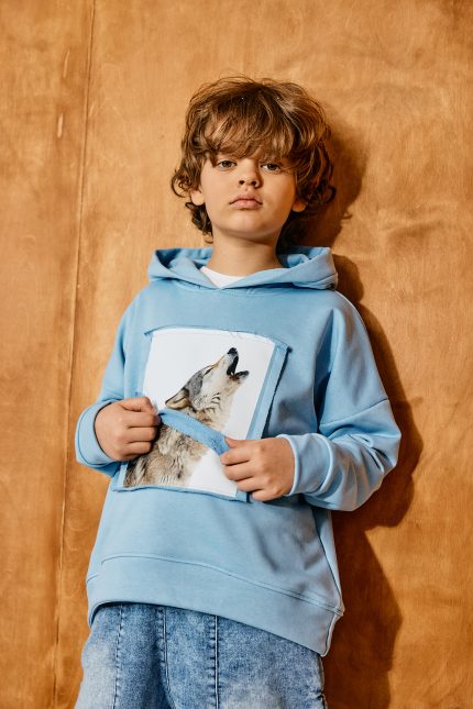 Bluza z kapturem Błękitna MASHMNIE