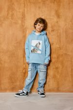 Bluza z kapturem Błękitna MASHMNIE - obrazek 2