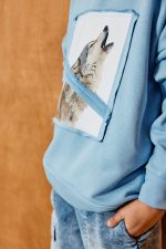 Bluza z kapturem Błękitna MASHMNIE - obrazek 4