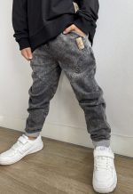 Spodnie dekatyzowane -Grafitowe przeszycia - obrazek 4