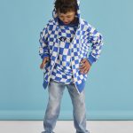 BLUZA z zamkiem Szachownica niebieska