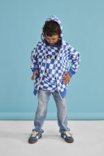 BLUZA z zamkiem Szachownica niebieska