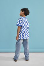 T-shirt Szachownica niebieska - obrazek 4