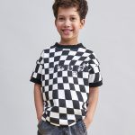 T-shirt Szachownica czarna