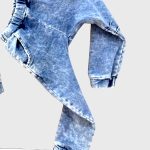 Dekatyzowane Joggersy MIMI- Niebieskie