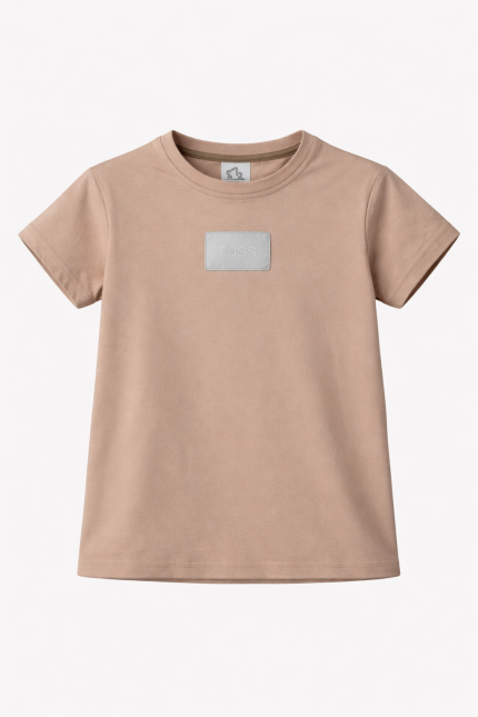 T-shirt bawełniany -Beżowy