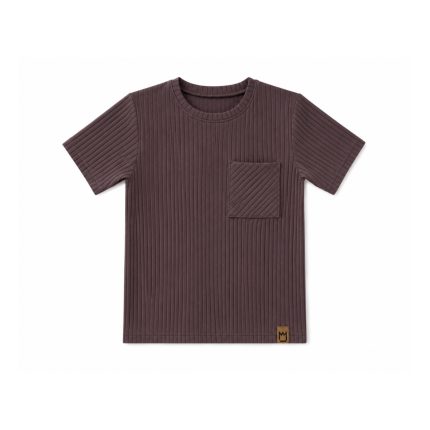 T-shirt wafelkowy - czekoladowy
