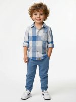 Koszula niebiesko/beżowa MIMI - obrazek 5