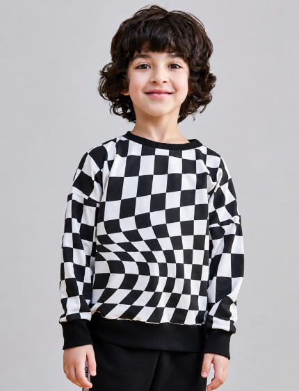 Bluza SZACHOWNICA - CZARNA