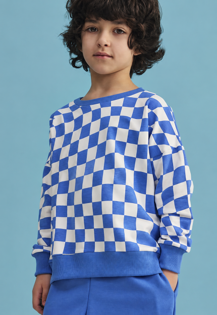 Bluza SZACHOWNICA - Niebieska