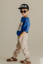 FUNKIDS -Spodnie chłopięce w paski – beżowe - obrazek 4